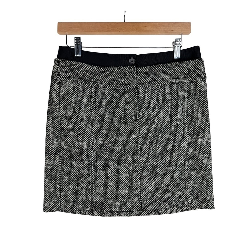 Ann Taylor LOFT Womens Wool Blend Tweed Mini Skirt Size 4 Black Lined